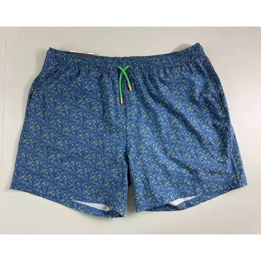 Southern Shirt Co Happy Hour Swim Shorts Men 2X Blue 5.5